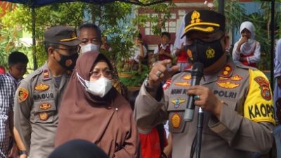 Tinjau Pelaksanaan Vaksinasi, Kapolres Polman Juga Sampaikan Prokes