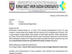 Dokter RSUD Mamasa Mogok Kerja Januari 2024